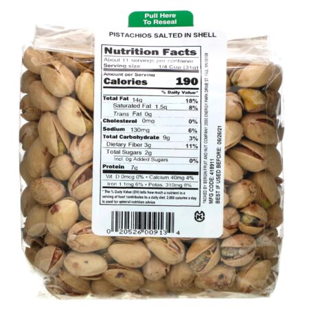 Bergin Fruit and Nut Company, Pistachios Salted in Shell, 12 oz (340 g) - Image 2