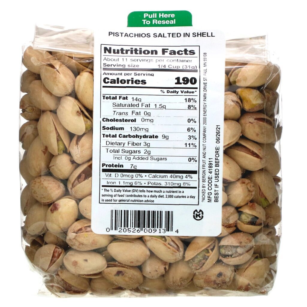 Bergin Fruit and Nut Company, Pistachios Salted in Shell, 12 oz (340 g) - Imagem 2