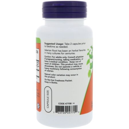 Now Foods, Raiz Valeriana, 500 mg, 100 Cápsulas Vegetais - Image 3