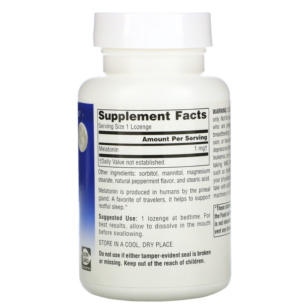 Source Naturals, Melatonina, Pastilhas com Sabor de Hortelã-Pimenta, 1 mg, 300 Pastilhas - Imagem 2