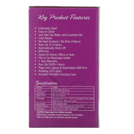 Now Foods, Soluções, Difusor de Óleo Ultrassônico USB Portátil, 1 Difusor - Imagem 2