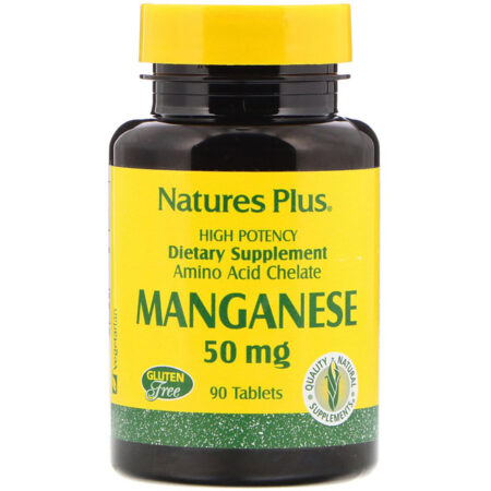 Nature's Plus, Manganês, 50 mg, 90 comprimidos