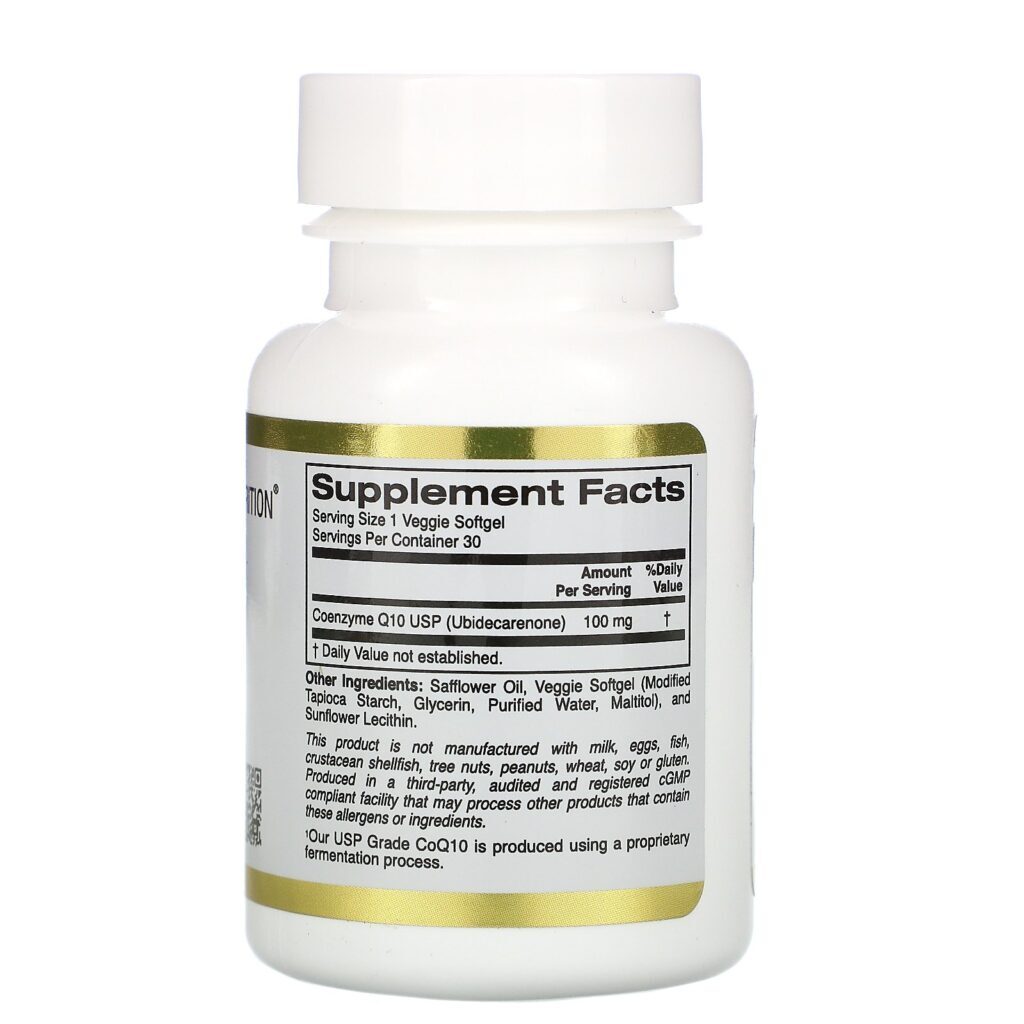 California Gold Nutrition, CoQ10, 100 mg, 30 Cápsulas Softgel Vegetais - Imagem 2