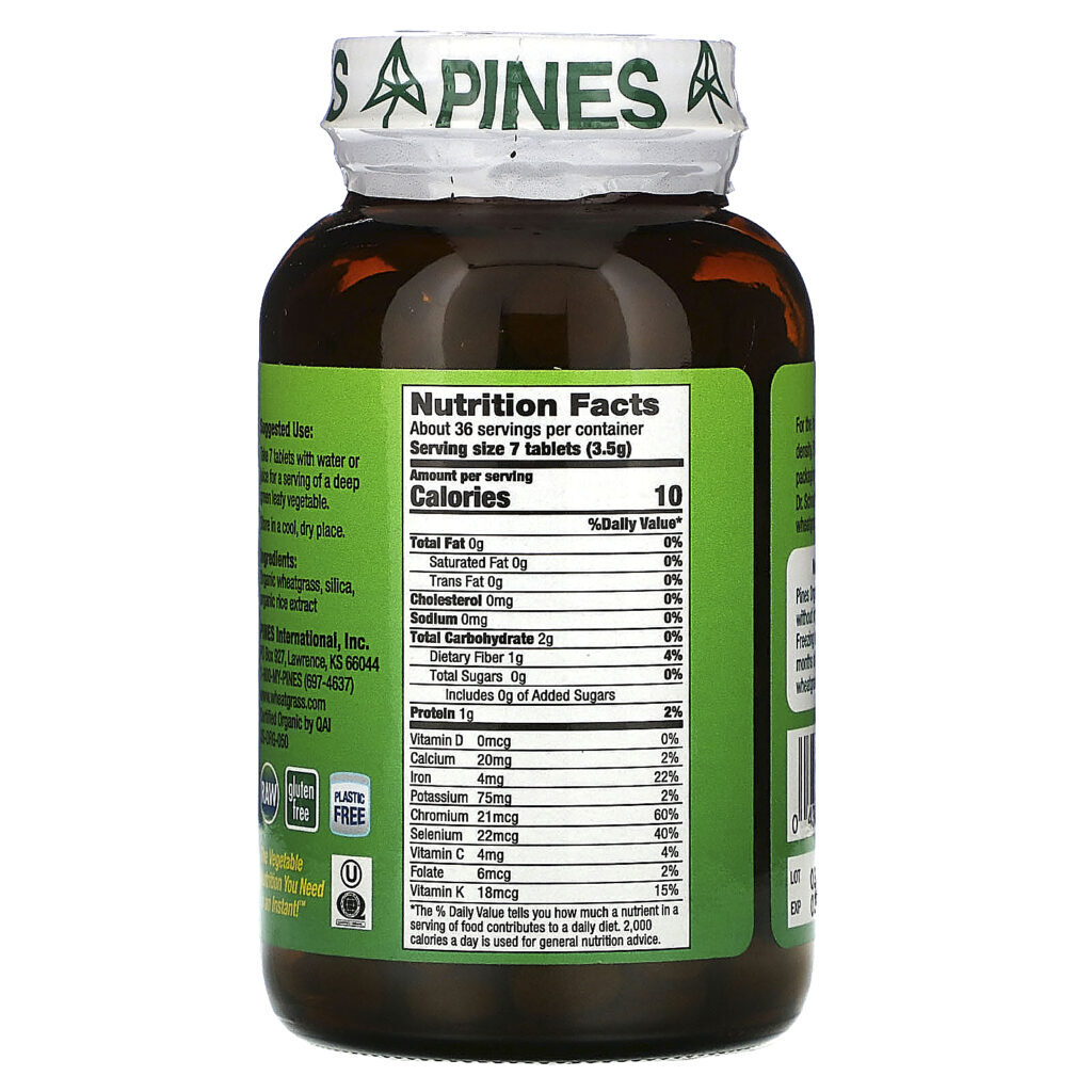 Pines International, Erva de trigo, 500 mg, 250 comprimidos - Imagem 2