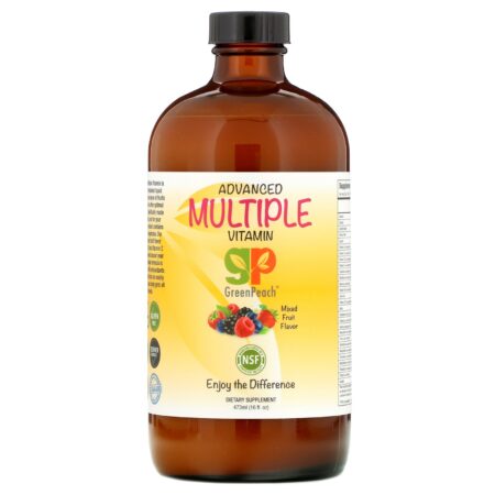 GreenPeach, Advanced Multiple Vitamin, Mixed Fruit Flavor, 16 fl oz (473 ml) - Image 3