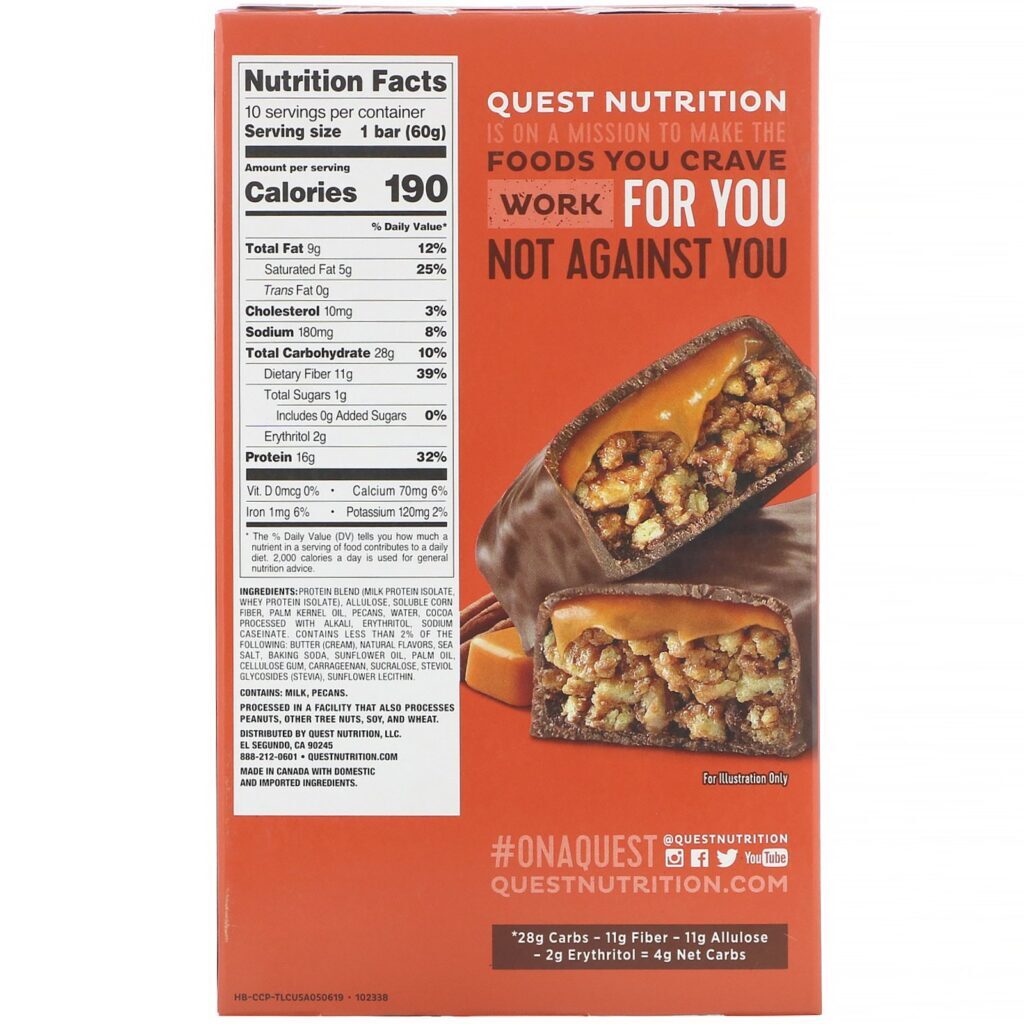 Quest Nutrition, Barra de Proteína Hero, Chocolate, Caramelo e Pecã, 10 Barras, 60 g (2,12 oz) Cada - Imagem 3