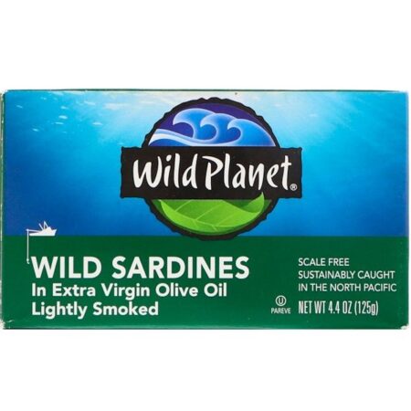 Wild Planet, Sardinhas Selvagens em Azeite de Oliva Extra Virgem, Levemente Defumadas, 4,4 oz (125 g)