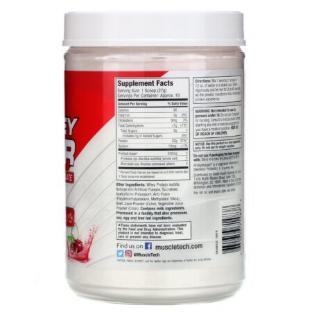 Muscletech, ISO Whey Clear, Ultra-Pure Protein Isolate, Arctic Cherry Blast, 1.10 lbs (503 g) - Image 2