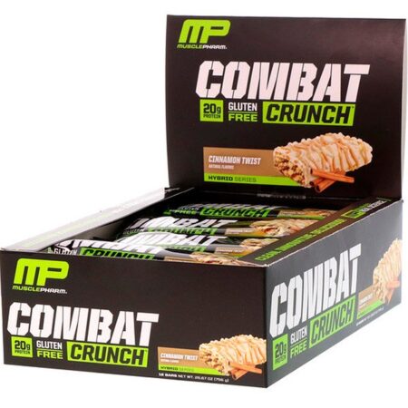 MusclePharm, Combat Crunch, Twist de Canela, 12 Barras, 63 g Cada