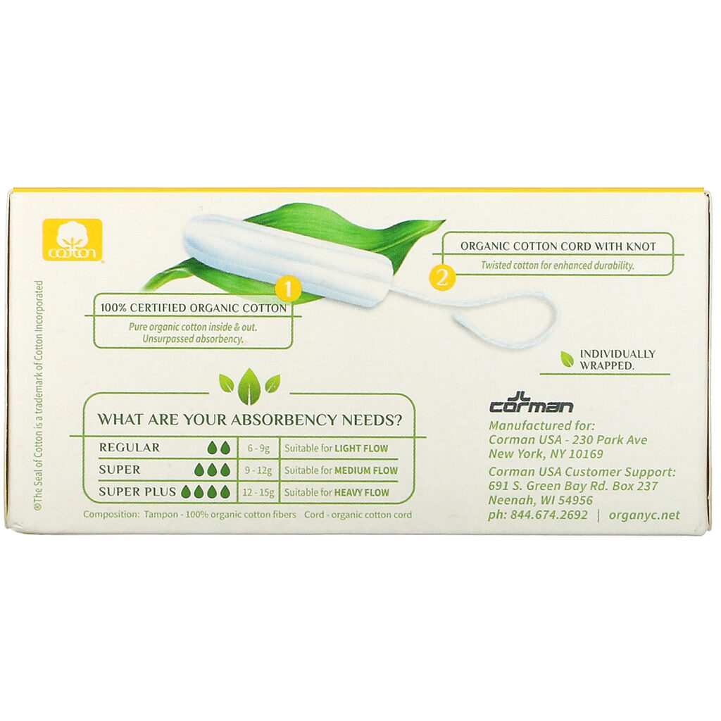 Organyc, Organic Tampons, Regular, 16 Tampons - Imagem 2