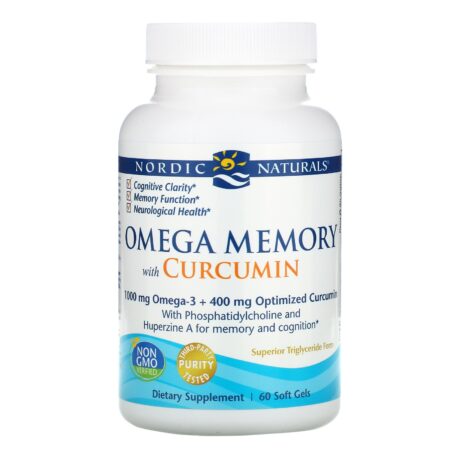 Nordic Naturals, Omega Memory com Curcumina, 1.000 mg, 60 Cápsulas Softgel - Image 3