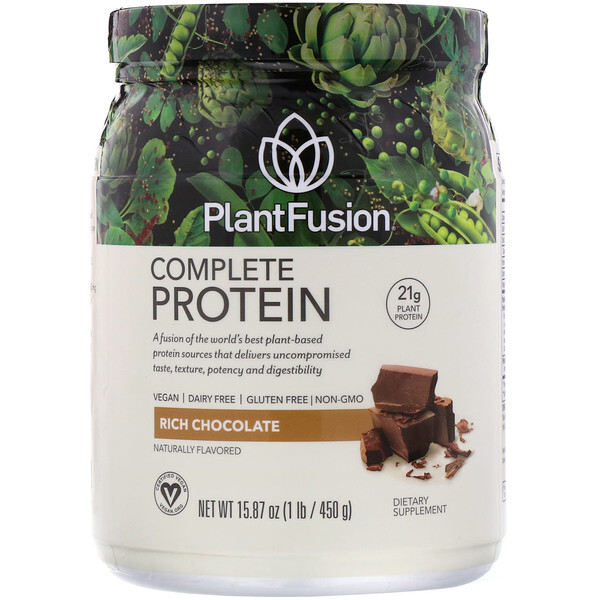 PlantFusion, Proteína Completa, Chocolate Rico, 1 libra (450 g)