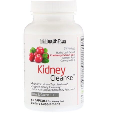 Health Plus, Kidney Cleanse, 550 mg, 60 Cápsulas