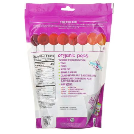 YumEarth, Pirulitos Orgânicos, Vitamina C, Sabores Variados, 40 Pirulitos, 241 g (8,5 oz) - Image 2