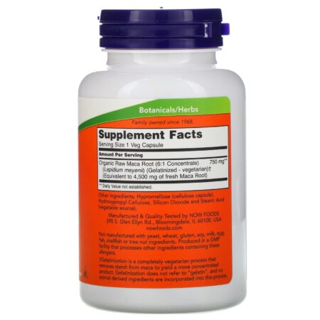 Now Foods, Maca, Cru, 750 mg, 90 Cápsulas Vegetais - Image 2