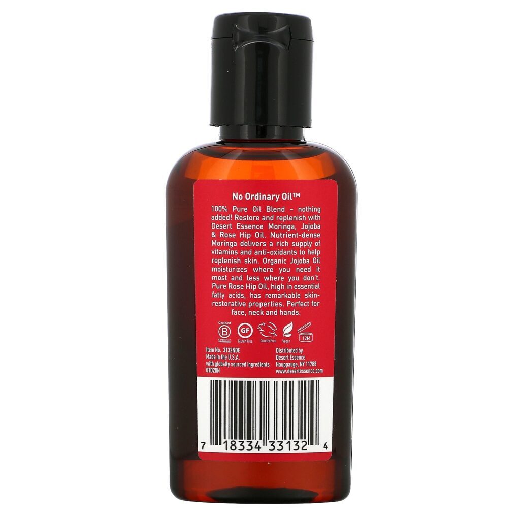 Desert Essence, Moringa, Jojoba e Óleo de Rosa Mosqueta, 60 ml (2 fl oz) - Imagem 2
