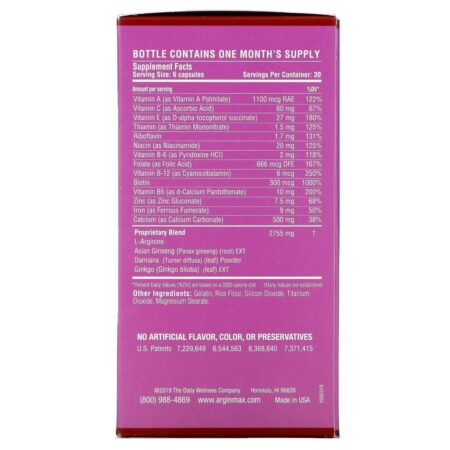Daily Wellness Company, ArginMax para Mulheres, 180 Cápsulas - Imagem 2