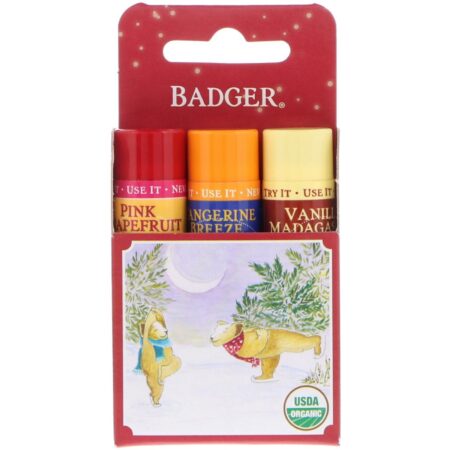 Badger Company, Kit De Protetor Labial, Caixa Vermelha, Pacote com 3, 4,2g cada - Image 3