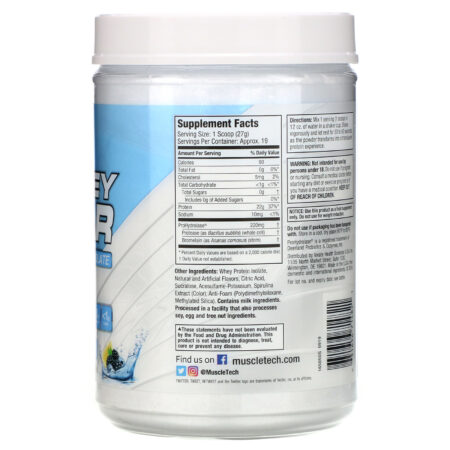 Muscletech, ISO Whey Clear, Ultra-Pure Protein Isolate, Lemon Berry Blizzard, 1.10 lbs (503 g) - Image 2