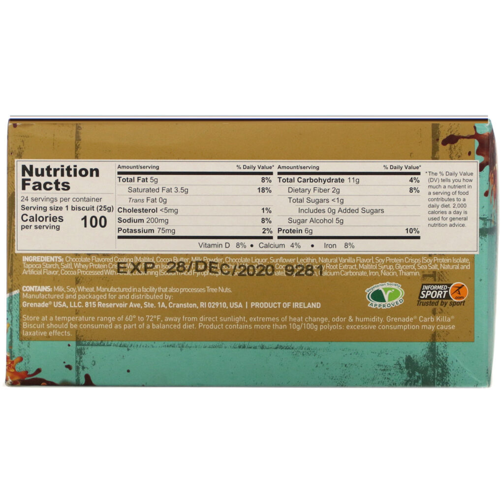 Grenade, Carb Killa, Biscuit, Salted Caramel, 12 Bars, 1.76 oz (50 g) Each - Imagem 3