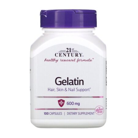 21st Century, Gelatina, 600 mg, 100 Cápsulas