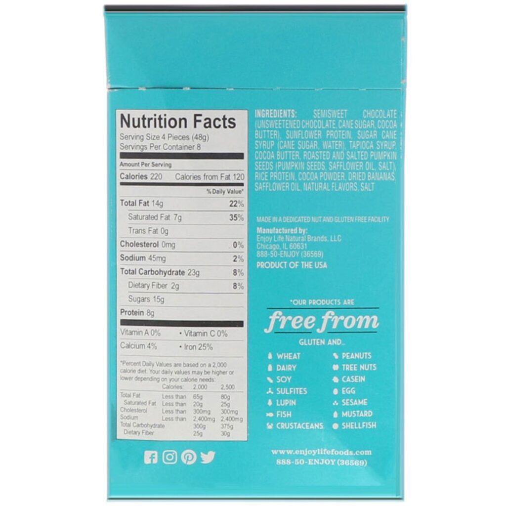 Enjoy Life Foods, Bites de Proteína de Chocolate, Banana com Cobertura, 8 Saquinhos, 48 g (1,7 oz) Cada - Imagem 3