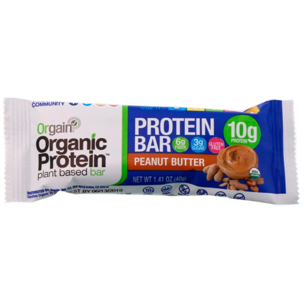 Orgain, Barra de proteína vegetal orgânica, Manteiga de Amendoim, 12 Barras, 1,41 oz (40 g) cada - Imagem 4