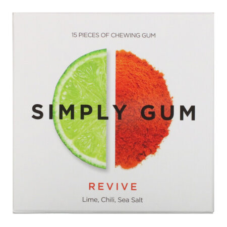 Simply Gum, Revive, Lime, Chill, Sea Salt, 15 Pieces