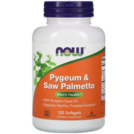 Now Foods, Pygeum e Saw Palmetto, 120 Cápsulas Softgel