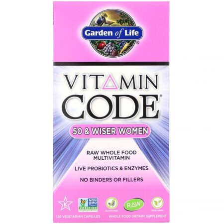 Garden of Life, Vitamin Code, 50 & Wiser Women, RAW Whole Food Multivitamin, 120 Vegetarian Capsules