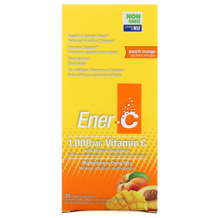 Ener-C, Vitamin C, Multivitamin Drink Mix, Peach Mango, 30 Packets, 10.2 oz (289.2 g)