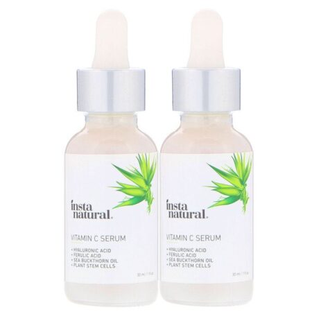 InstaNatural, Kit para a Pele de 2 Embalagens com Soro de Vitamina C, 2 Pacotes, 30 ml (1 fl oz) Cada