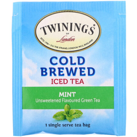 Twinings, Cold Brewed Iced Tea, Chá Verde com Menta, 20 Saquinhos de Chá, 1,41 oz (40 g) - Image 3