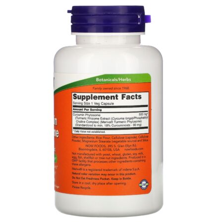 Now Foods, Curcumin Phytosome, 60 Cápsulas Vegetais - Image 2