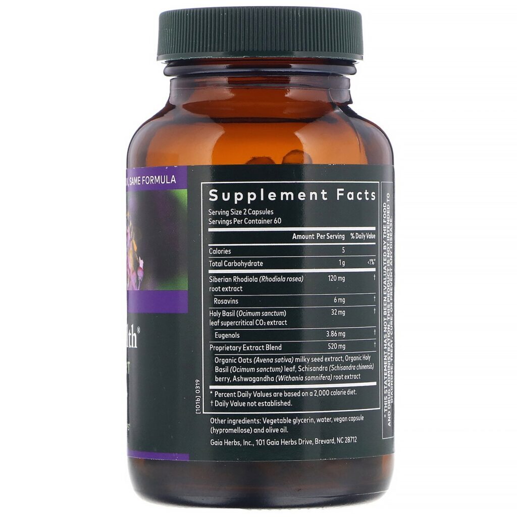 Gaia Herbs, Adrenal Health, Suporte Diário, 120 Phytocaps Líquidas Veganas - Imagem 2