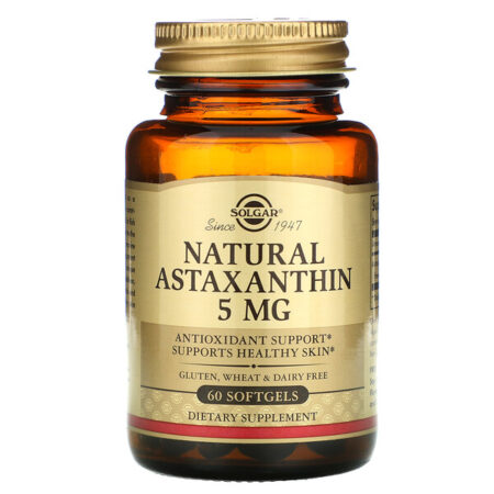 Solgar, Astaxantina Natural, 5 mg, 60 Cápsulas Softgel