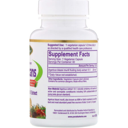 Paradise Herbs, Beta Glucans, 60 Vegetarian Capsules - Image 2