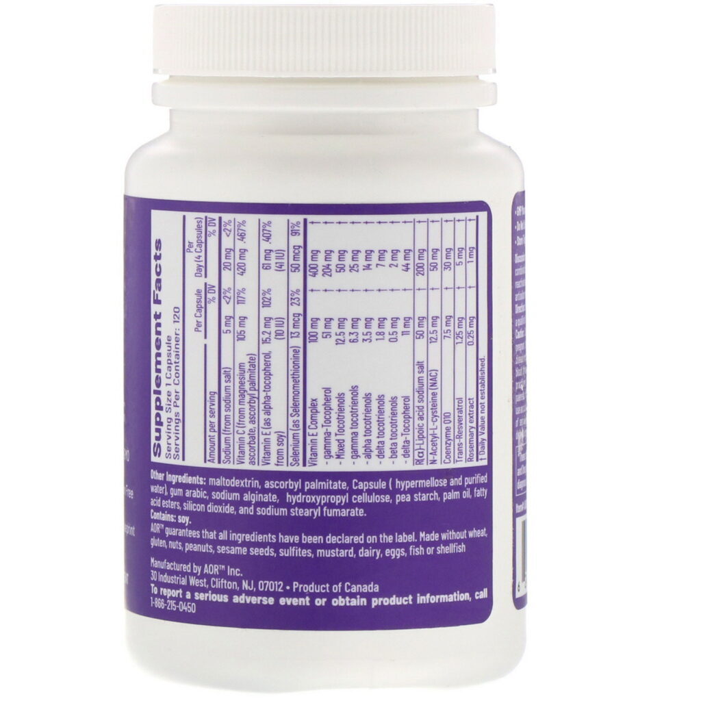 Advanced Orthomolecular Research AOR, Antioxidant Synergy, 120 Vegetarian Capsules - Imagem 2
