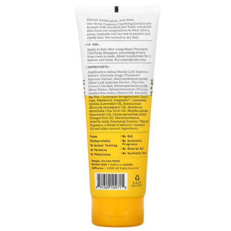 Alaffia, Neem Turmeric, Clarifying Conditioner, Natural Mint, 8 fl oz (236 ml) - Image 2