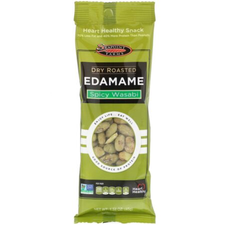 Seapoint Farms, Dry Roasted Edamame, Spicy Wasabi, 12 Packs, 1.58 oz (45 g) Each - Image 3