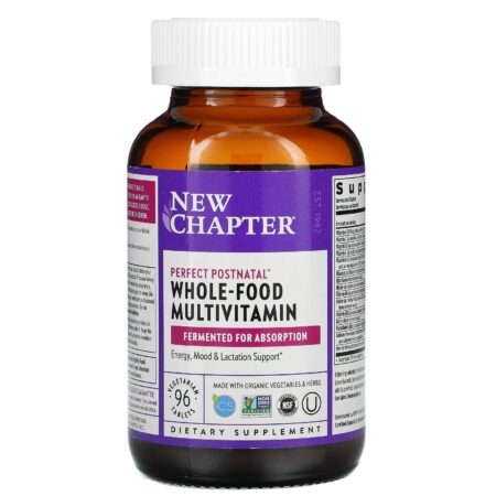 New Chapter, Perfect Postnatal, Whole-Food Multivitamin, 96 Vegetarian Tablets - Image 3