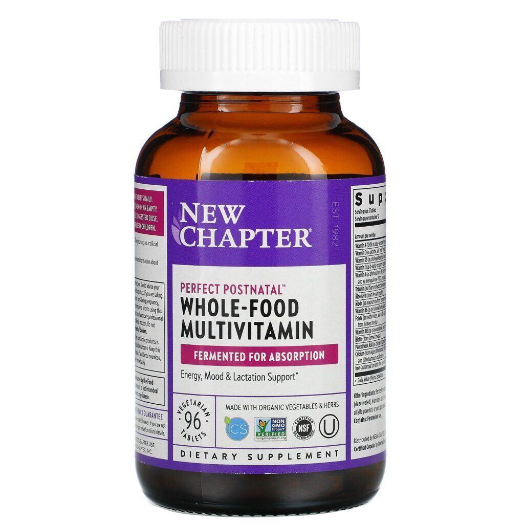 New Chapter, Perfect Postnatal, Whole-Food Multivitamin, 96 Vegetarian Tablets - Imagem 3