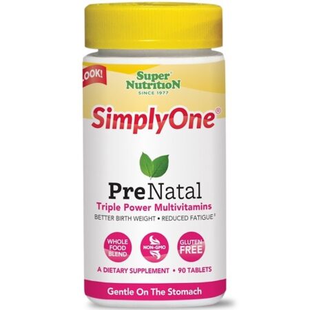 Super Nutrition, SimplyOne, Pré-Natal, Multivitamínico de Poder Triplo, 90 Comprimidos