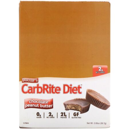 Universal Nutrition, Doctor's CarbRite Diet Bars, Chocolate Peanut Butter, 12 Bars, 2.00 oz (56.7 g) Each - Image 2