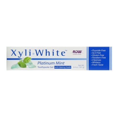 Now Foods, Solutions, XyliWhite, Creme Dental em Gel, Hortelã de Platina, 181 g (6,4 oz) - Imagem 2
