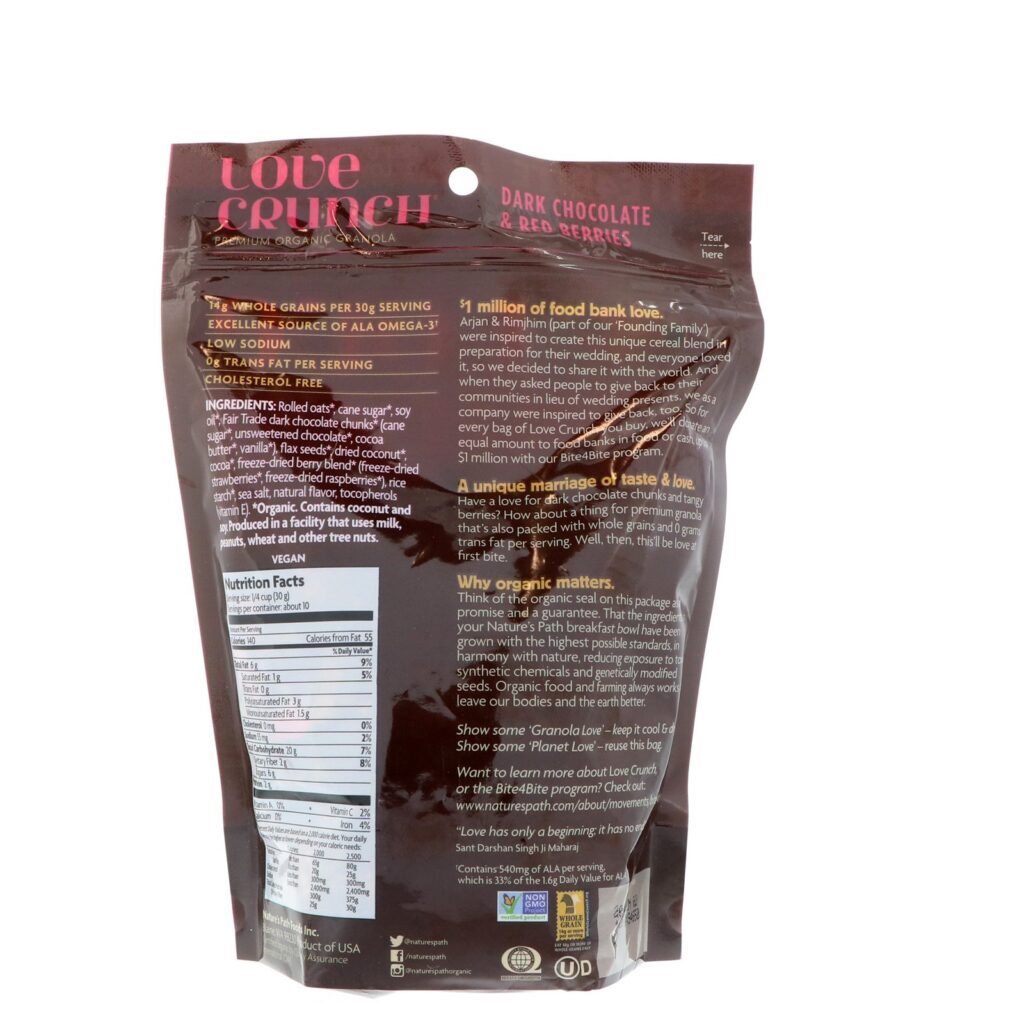 Nature's Path, Love Crunch, Granola Orgânica Premium, Chocolate Amargo e Frutas Vermelhas, 325 g (11,5 oz) - Imagem 2