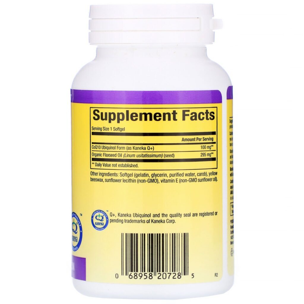 Natural Factors, Ubiquinol, CoQ10 Ativa QH, 100 mg, 120 Cápsulas Softgel - Imagem 2