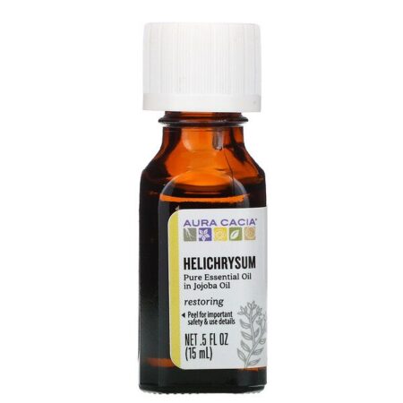 Aura Cacia, Óleos Essenciais Puros, Helichrysum, 15 ml (0,5 fl oz)