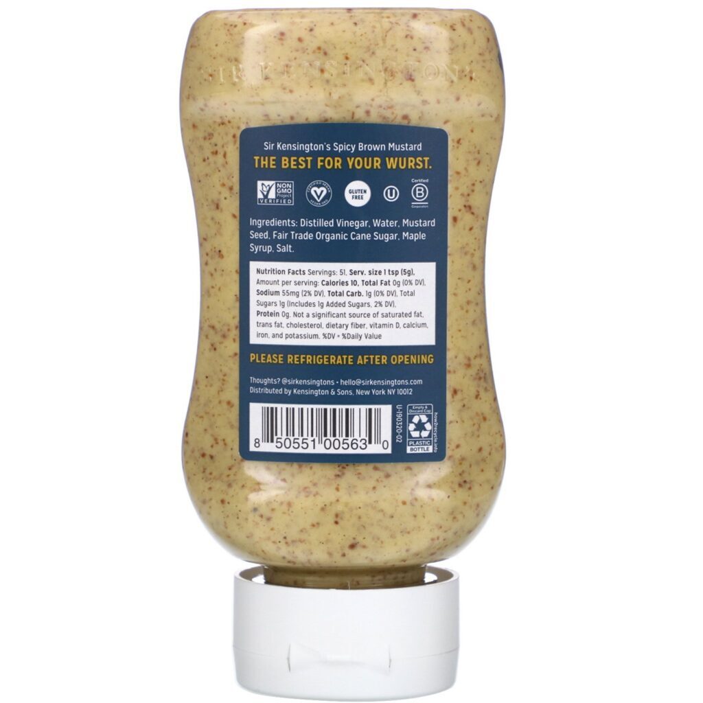 Sir Kensington's, Mostarda escura apimentada, 9 oz (255 g) - Imagem 2