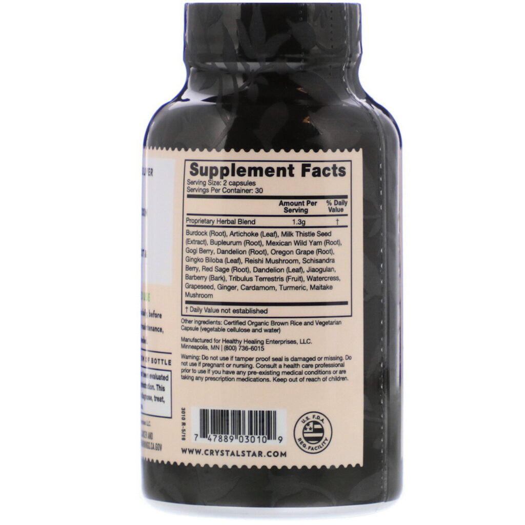 Crystal Star, Liver Renew, 60 Vegetarian Capsules - Imagem 2